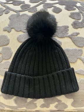 J. Crew Black Ribbed Knit Hat with Tag
